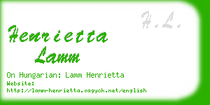 henrietta lamm business card